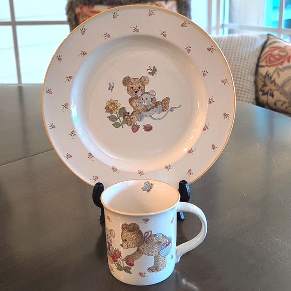 Mikassa Teddy Child's Plate and Cup Set Discontinued